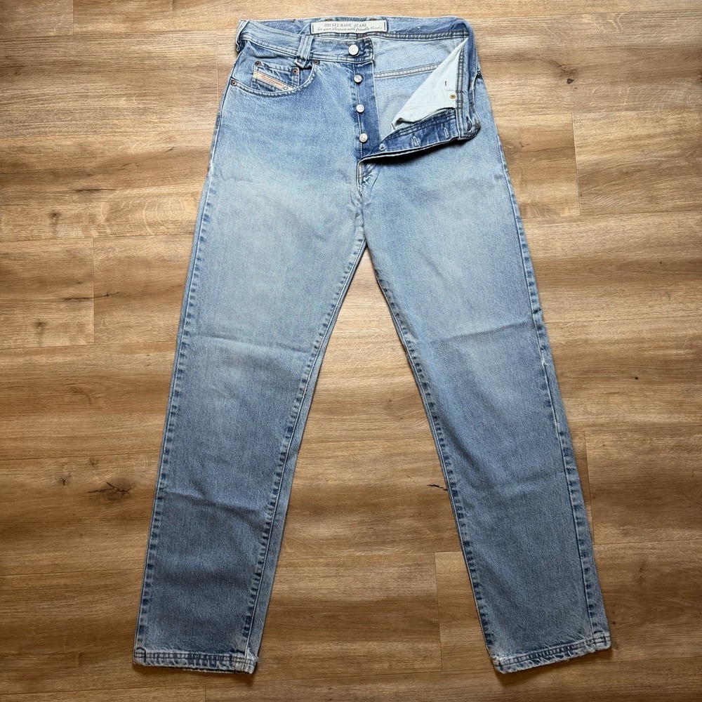 Diesel New Saddle Jeans Mens 29x32 Blue Light Wash Relaxed Tapered Made in Italy